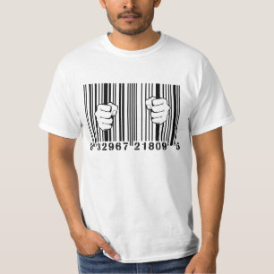 消費者運動UPCのバーコードの刑務所によって捕獲される Tシャツ
