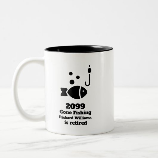 消退職した去魚釣りモダン退職金 ツートーンマグカップ (左)