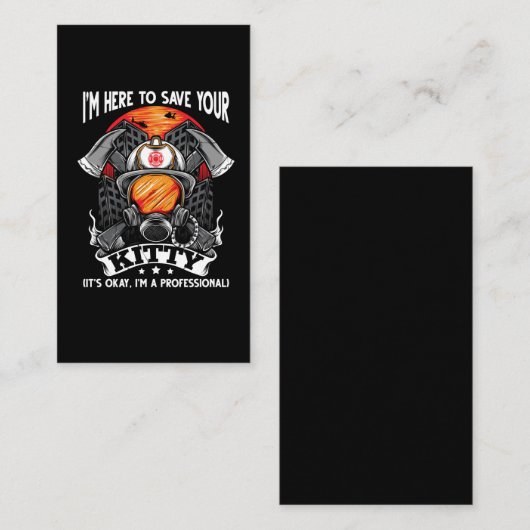 消防おもしろい士のジョーク猫救助 名刺 (正面/裏面)