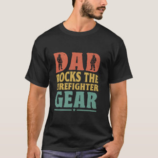 消防おもしろい士ファイアマンパパレトロヴィンテージ火災T Tシャツ