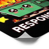 消防おもしろい応答チームのミーム作業おもしろい ポスター (角)