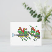 消防おもしろい機のカエル ポストカード (スタンド正面)