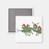 消防おもしろい機のカエル マグネット (正面/裏面)