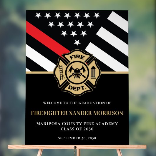 消防アカデミー卒業へようこそ アクリルサイン (ニュートラル)