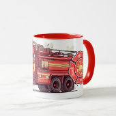 消防エンジンのマグ マグカップ (正面右)