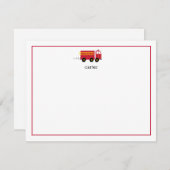 消防エンジンフラットノートカード ノートカード (正面/裏面)