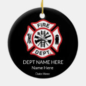 消防オーナメント、消防マルチーズクロス セラミックオーナメント (裏面)