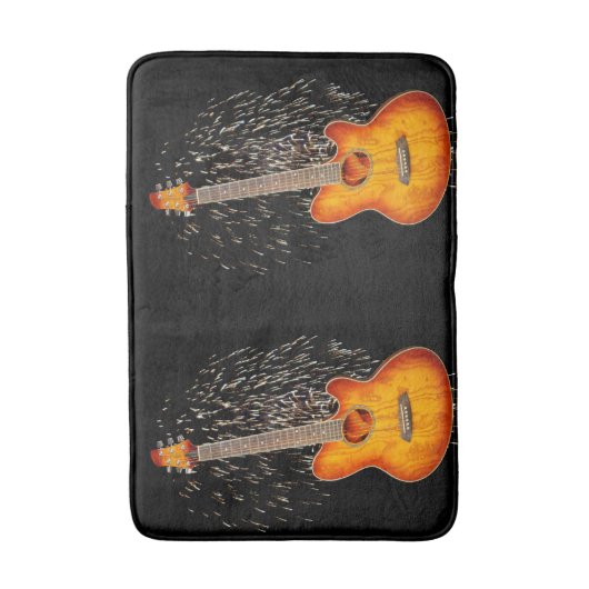 消防ギター付アコースティック・ギター バスマット (正面縦)