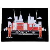 消防クール作業パーティー ラージペーパーバッグ (正面)