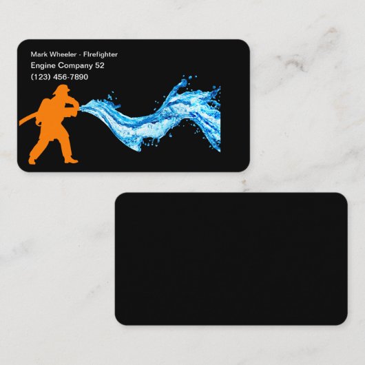 消防シンプル士の火 名刺 (正面/裏面)