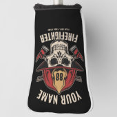 消防パーソナライズされたスカル消防署 ゴルフヘッドカバー (回転90)