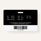 消防パーソナライズされた士の従業員写真ID バッジ (裏面)