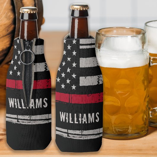 消防パーソナライズされた士の細い赤線 ボトルクーラー