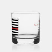 消防パーソナライズされた士の薄い赤線の消防 ウイスキーグラス (左)