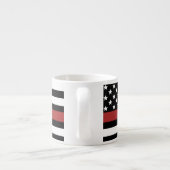 消防パーソナライズされた士の薄い赤線の消防 エスプレッソカップ (裏面)