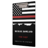 消防パーソナライズされた士の薄い赤線の消防 クリップボード (左)