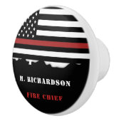 消防パーソナライズされた士の薄い赤線の消防 セラミックノブ (右)