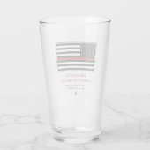 消防パーソナライズされた士の薄い赤線の消防 タンブラーグラス (裏面)