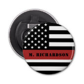 消防パーソナライズされた士の薄い赤線の消防 栓抜き (正面)