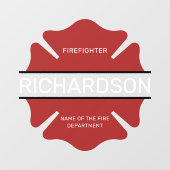 消防パーソナライズされた士の赤いロゴ記号 ウィンドウサイン (シート)