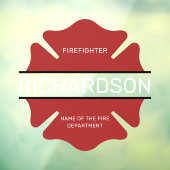 消防パーソナライズされた士の赤いロゴ記号 ウィンドウサイン (シート3)