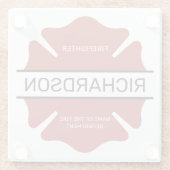 消防パーソナライズされた士の赤いロゴ記号 ガラスコースター (裏面)