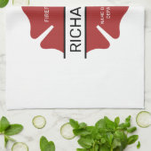 消防パーソナライズされた士の赤いロゴ記号 キッチンタオル (折り畳み)