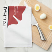 消防パーソナライズされた士の赤いロゴ記号 キッチンタオル (四つ折り)