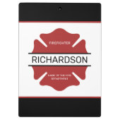 消防パーソナライズされた士の赤いロゴ記号 クリップボード (裏面)