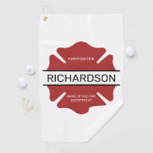 消防パーソナライズされた士の赤いロゴ記号 ゴルフタオル (インサイチュ)