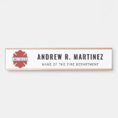 消防パーソナライズされた士の赤いロゴ記号 サインプレート (正面)