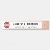 消防パーソナライズされた士の赤いロゴ記号 サインプレート (正面)