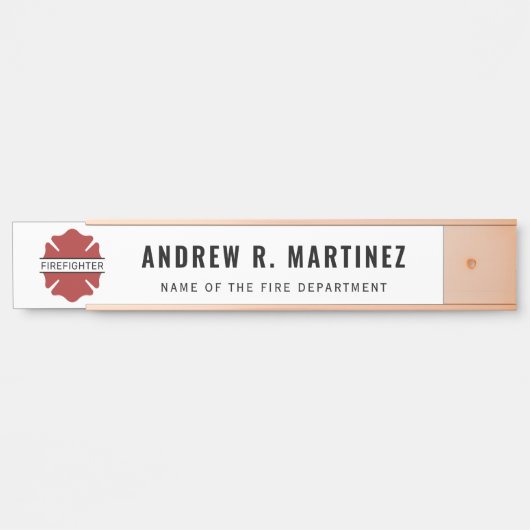 消防パーソナライズされた士の赤いロゴ記号 サインプレート (正面)