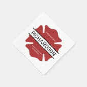 消防パーソナライズされた士の赤いロゴ記号 スタンダードカクテルナプキン (角)