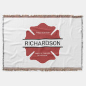 消防パーソナライズされた士の赤いロゴ記号 スローブランケット (正面)