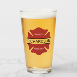 消防パーソナライズされた士の赤いロゴ記号 タンブラーグラス