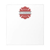 消防パーソナライズされた士の赤いロゴ記号 ノートパッド (正面)