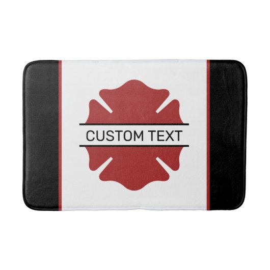 消防パーソナライズされた士の赤いロゴ記号 バスマット (正面)