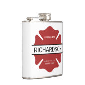 消防パーソナライズされた士の赤いロゴ記号 フラスク (右)