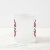 消防パーソナライズされた士の赤いロゴ記号 フロストグラスマグカップ (中央)