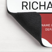 消防パーソナライズされた士の赤いロゴ記号 マウスパッド (コーナー)