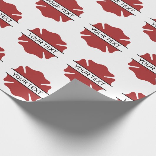 消防パーソナライズされた士の赤いロゴ記号 ラッピングペーパー (角)