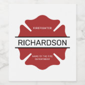 消防パーソナライズされた士の赤いロゴ記号 ワインラベル (シングルラベル)