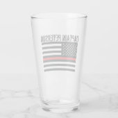 消防パーソナライズされた士の赤線の薄い旗 タンブラーグラス (裏面)