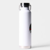 消防パーソナライズされた士シンレッドラインUSA国旗 ウォーターボトル (正面)