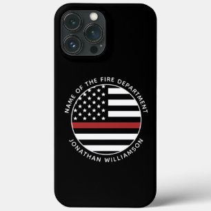 消防パーソナライズされた士シンレッドラインUSA国旗 iPhone 13 PRO MAXケース