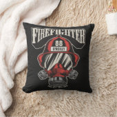 消防パーソナライズされた士マスク消防署ヘルメット クッション (ブランケット)