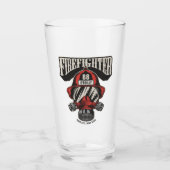 消防パーソナライズされた士マスク消防署ヘルメット タンブラーグラス (正面)