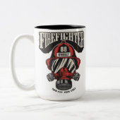 消防パーソナライズされた士マスク消防署ヘルメット ツートーンマグカップ (左)