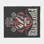 消防パーソナライズされた士マスク消防署ヘルメット フリースブランケット (正面(横))